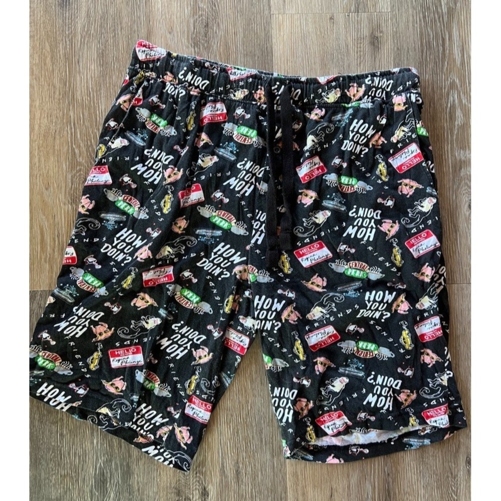 Mens Friends Pajama Shorts Large How‎ You Doin TV Show Lounge Sleep Comfy Hello